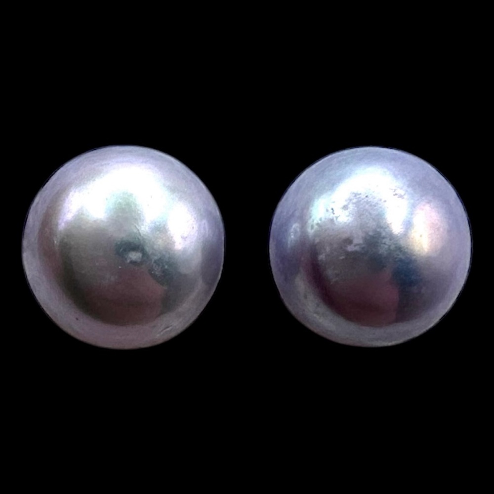 Sterling Silver Blue Pearl Stud Earrings